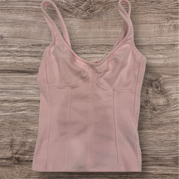 Pink Ribbed Tank Top - Picture 1 of 1